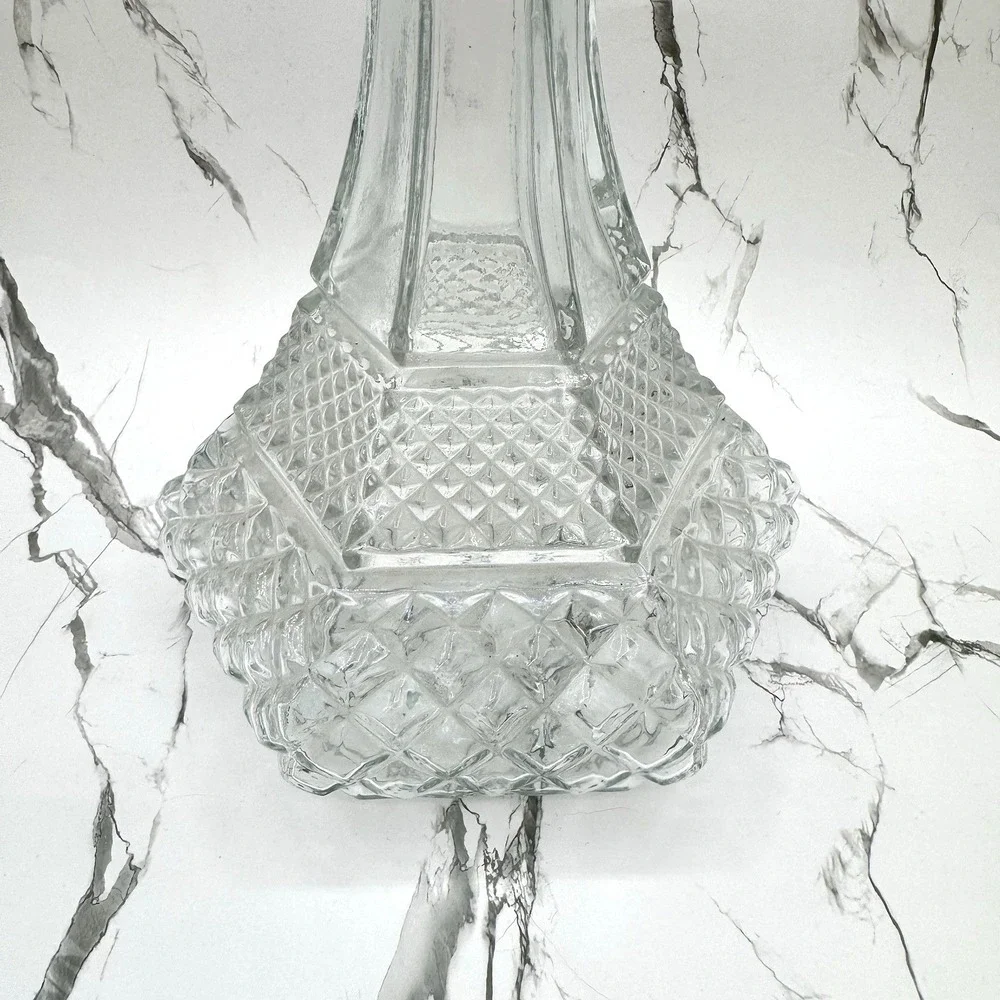 Vintage Anchor Hocking Wexford Clear Glass Decanter w Stopper MCM Barware